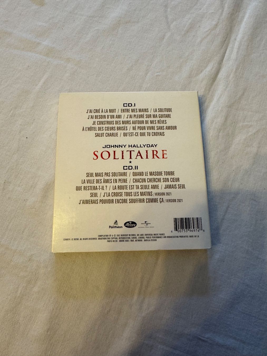 CDs: Johnny Hallyday - Solitaire - CD Double, comme neuf! – Gebraucht aus La Chaux-de-Fonds von Marteaux 1