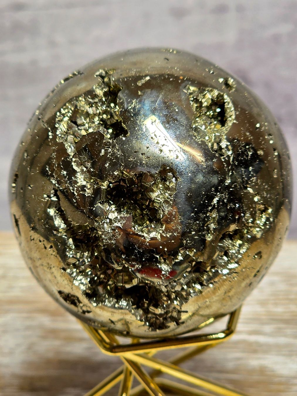 Minerali & Pietre curative: Top HQ Pyrit Kugel E 53mm 342g – Nuovo e nell'imballaggio originale da Matzingen venduto da Shay_Crystalz