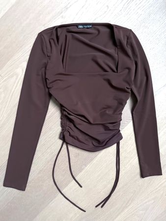 Zara Top Braun, Grösse XS, cropped, wie neu!