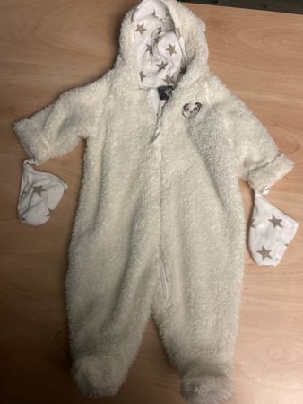 Flauschiger ELLOS Baby Winter Overall mit Kapuze, Gr.56