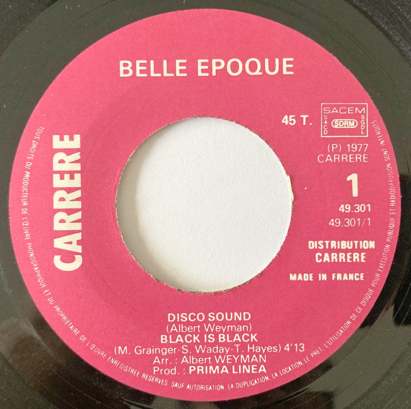 Dischi in vinile: BELLE EPOQUE - BLACK IS BLACK – Usato da Bottens venduto da hotter-than-hell 2