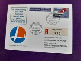 Flugpost Karte 1983 Courtelary - La Chaux de Fonds