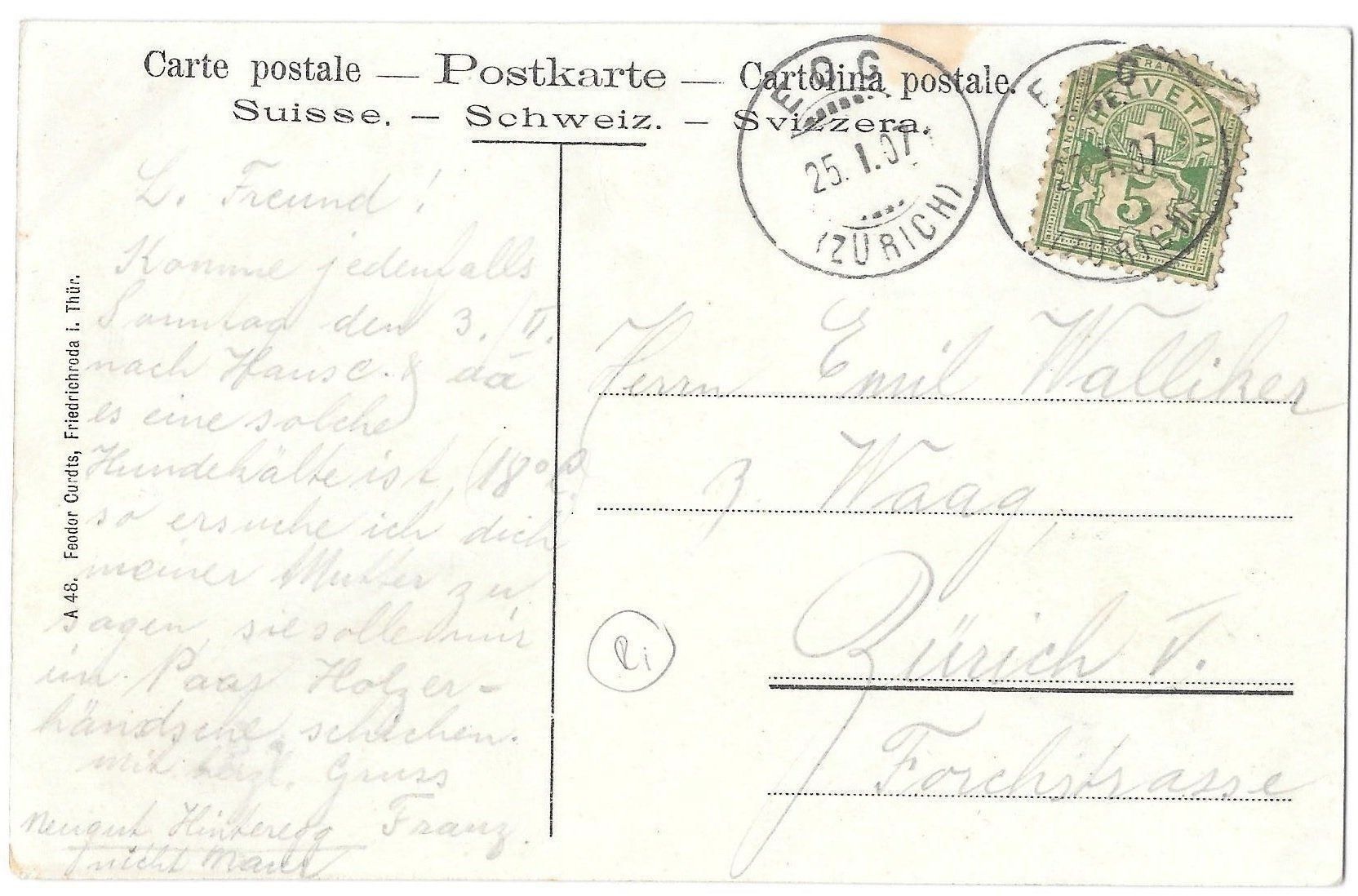 Cartoline postali: Hinteregg Zürichstrasse mit Postauto – Usato da Olten venduto da clotaldi 1