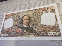 Banknote 100 Francs Banque de France 1975 Frankreich