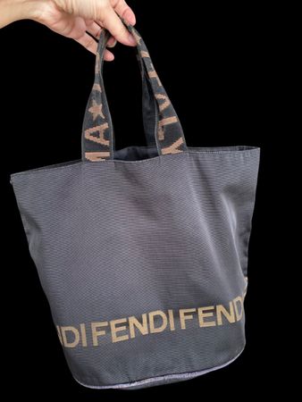 Fendi Zucca Schwarz Vintage Beuteltasche
