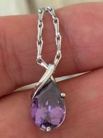 Luxus Elegante Zirkonia Kette Farbe : Silber Violett
