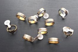 10 Edelstahlringe, verschiedene, gold-/silberfarbig (21 mm)