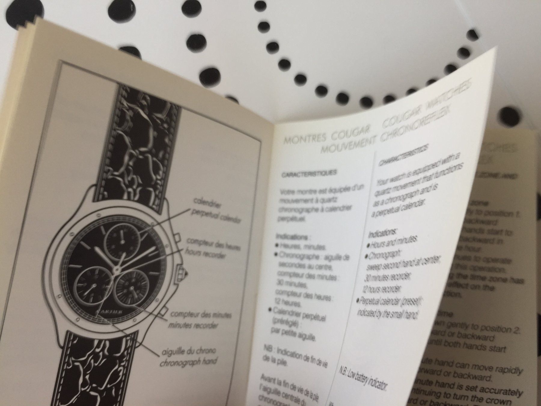 Documenti: CARTIER ORIGINAL - OPERATING INSTRUCTIONS COUGAR DE CARTIER – Nuovo (secondo la descrizione) da Epalinges venduto da dream-watch 3