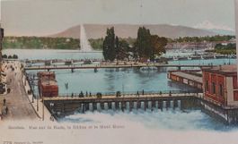 GENÈVE - Vue sur la Rade, le Rhône et Mt Blanc