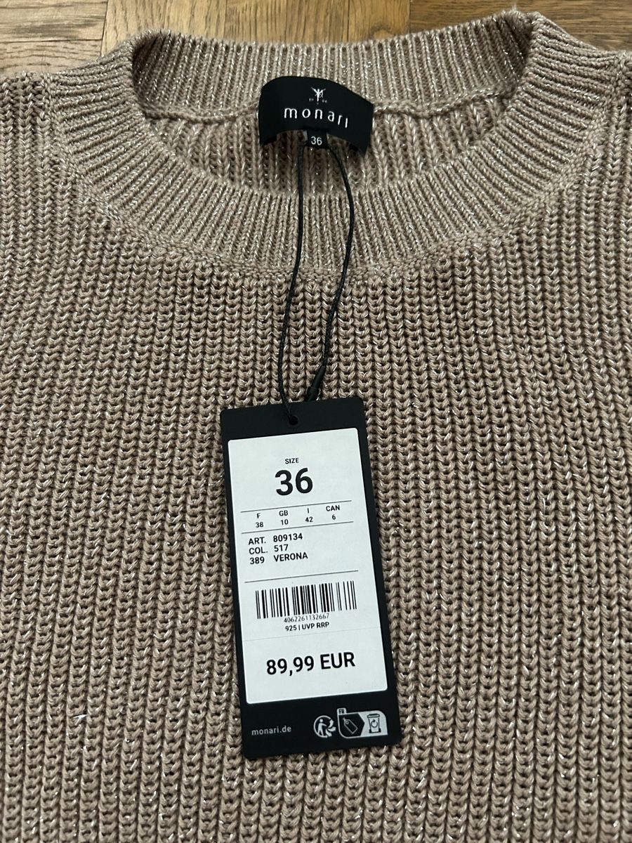 Monari Maglioni & Felpe: Monari Strickpullover in beige Gr. 36, neu mit Etikett – Nuovo e nell'imballaggio originale da Allschwil venduto da meeresperle 2