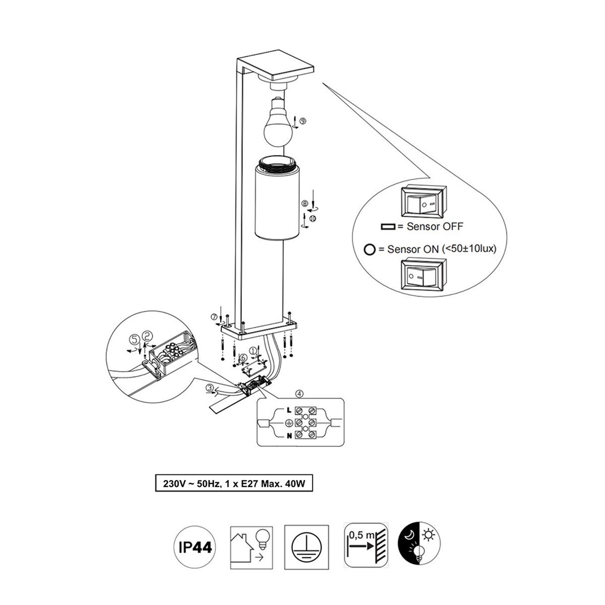 Lampade: Aussen Stehleuchte, Gartenleuchte, IP44 – Nuovo (secondo la descrizione) da Kreuzlingen venduto da Smart-Light 7