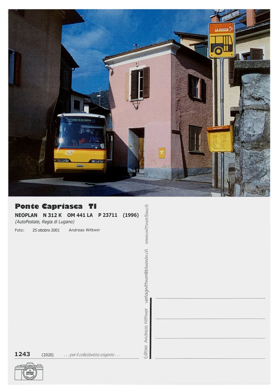 Cartoline postali: Ponte Capriasca Capriasca Lugano Postauto Neoplan N 312 K – Nuovo (secondo la descrizione) da Bern venduto da AWiBe