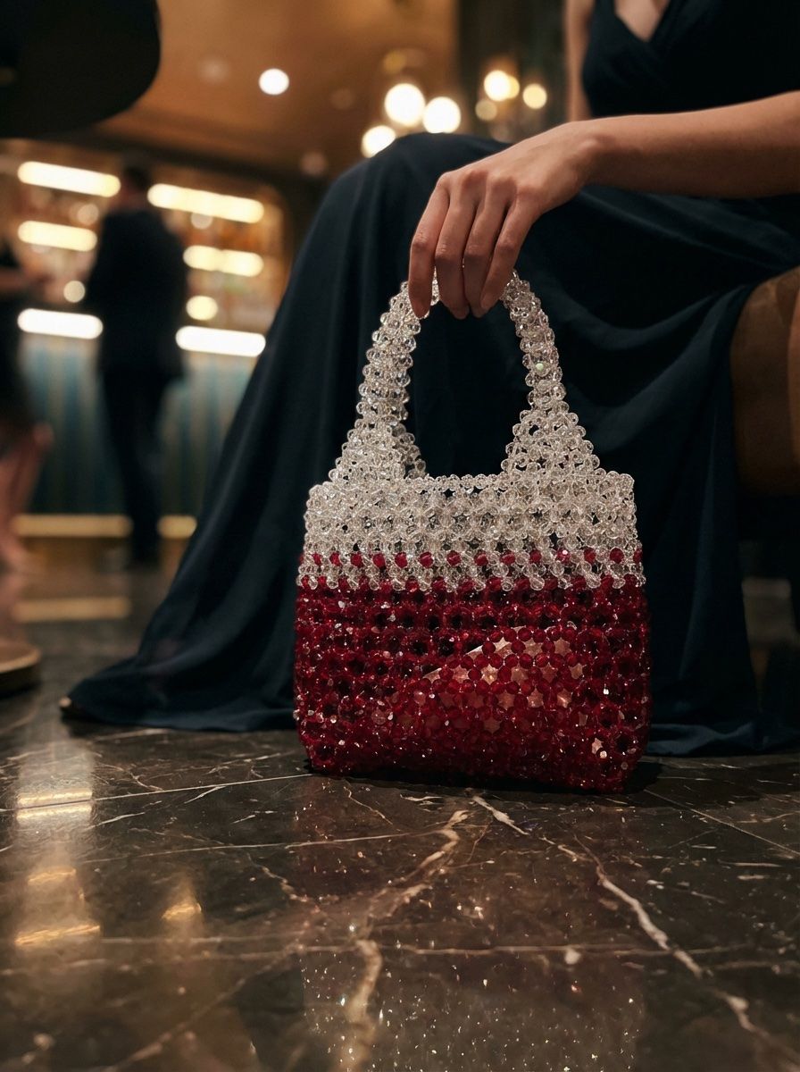 Borse da donna: Handarbeit Glitzernde Handtasche aus Kristallperlen – Nuovo e nell'imballaggio originale da canobbio venduto da barbarb 2