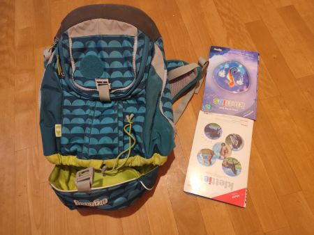 Ergobag Schulrucksack türkis inkl. Kletties & Zubehör
