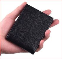 Karten Etui echt Leder, schwarz. Gratis Versand!
