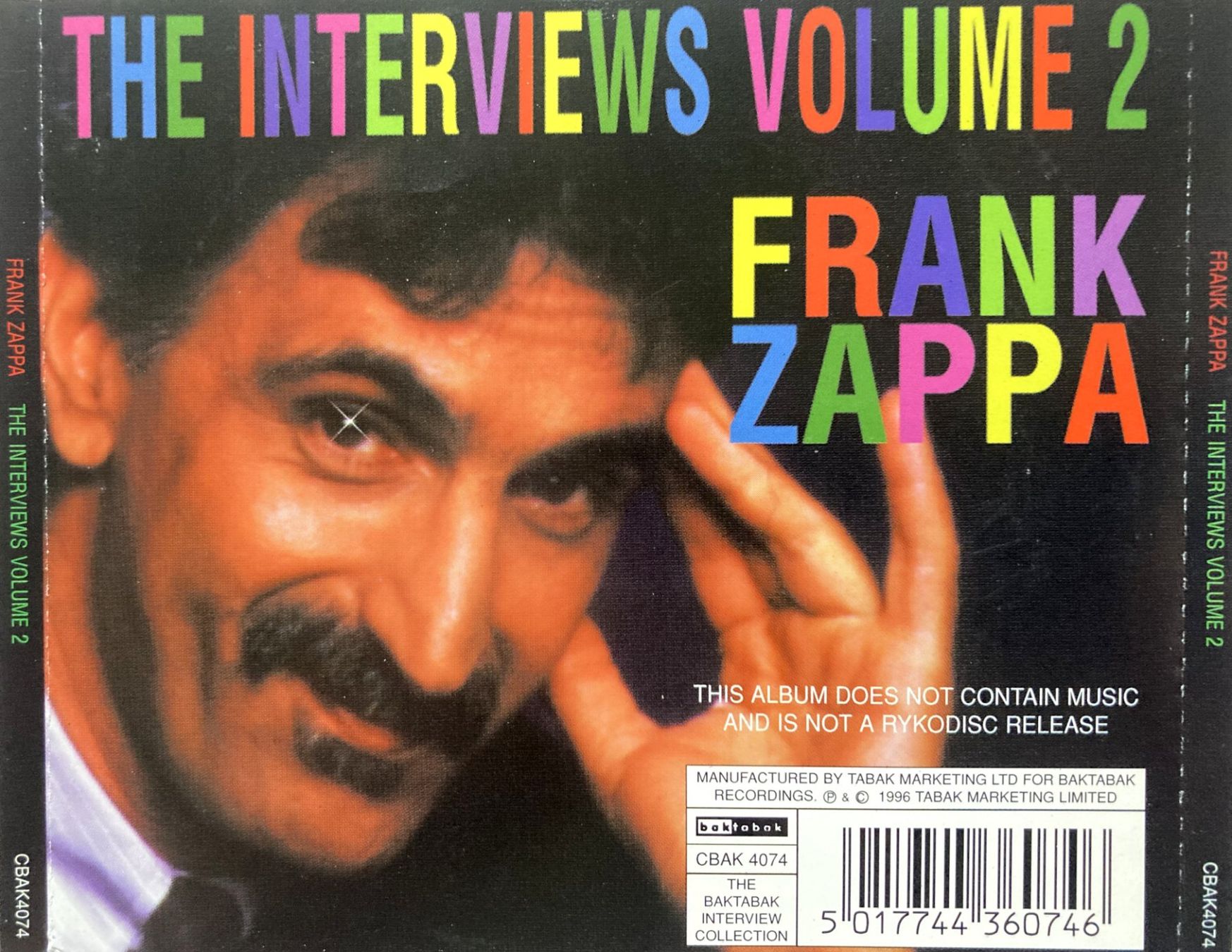 CD: FRANK ZAPPA - THE INTERVIEWS VOLUME 2 – Usato da Bottens venduto da hotter-than-hell 1