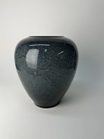 Grand vase bleu turquoise en verre soufflé
