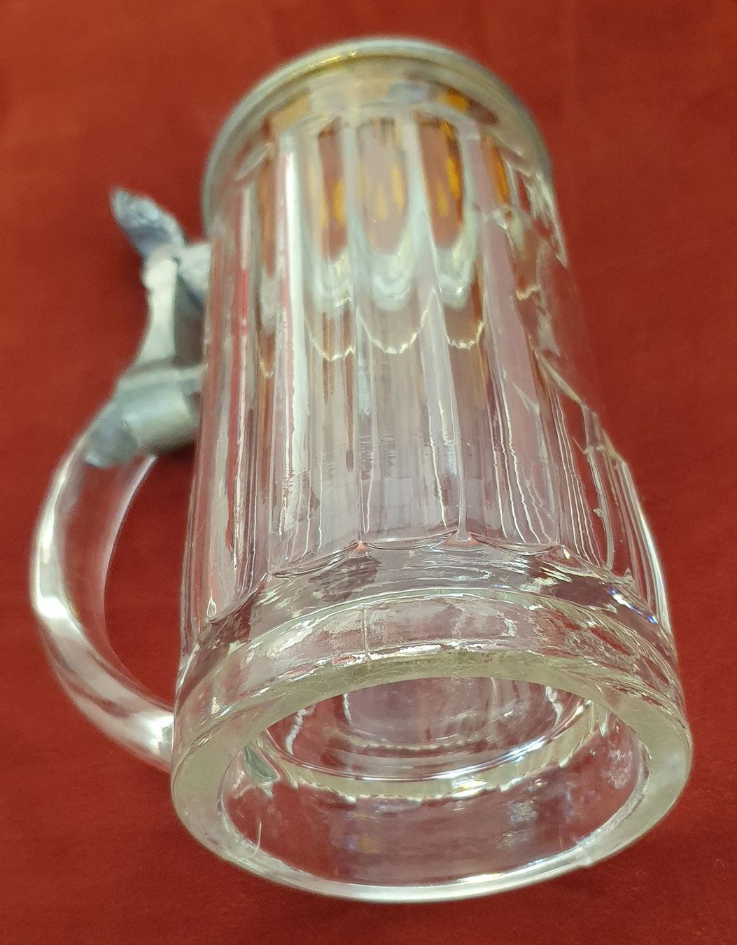 Gläser: antiker Bier-Glaskrug mit wunderschönen Farb-Prismadeckel – Gebraucht aus Kreuzlingen von Rschweiz1 4