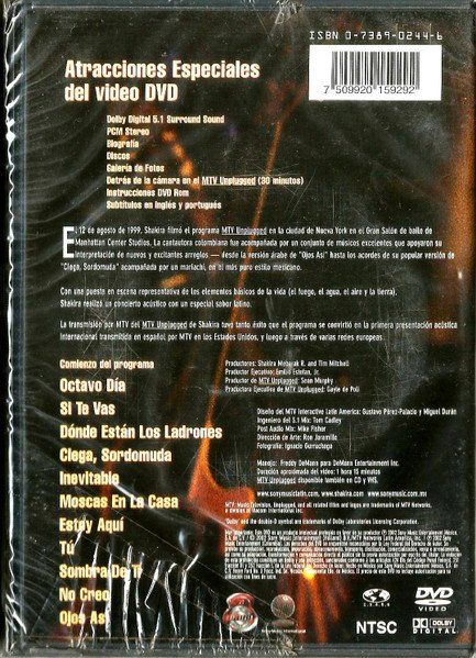 Tutti i DVDs: Shakira: MTV unplugged DVD – Nuovo e nell'imballaggio originale da Steinhausen venduto da Vilivinili 1