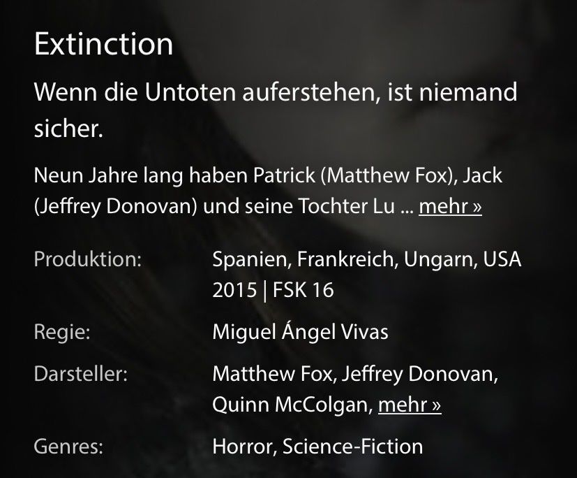 Tous les DVDs: Extinction DVD Horror/Sci-Fi • Matthew Fox – D'occasion à Luzern par Lycka 2