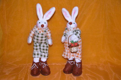 Tessuti: Herziges Stoff-Osterhasenpärchen 35 cm – Nuovo (secondo la descrizione) da Langwiesen venduto da rtWebshop 6