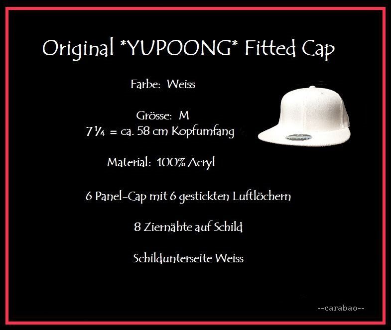 Copricapi, berretti & cappellini: Original YUPOONG Fitted Cap / Weiss / M – Nuovo (secondo la descrizione) da Winterthur venduto da -carabao- 6