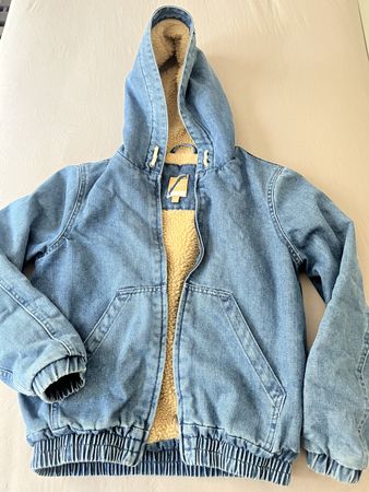 Jeans Warme Winter-Jeansjacke mit Kapuze, Grösse 146/152 Top