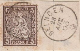 Sitzende Helvetia 5 Rp. V-O +++SEENGEN+++
