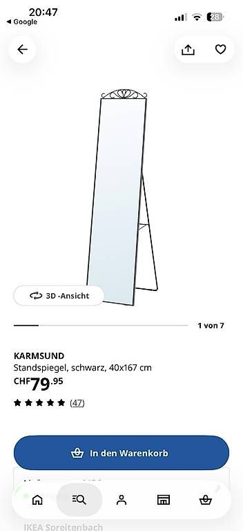Miroirs: Ikea Karmsund Spiegel – D'occasion à Oberhasli par alexandrawuerzburger 1