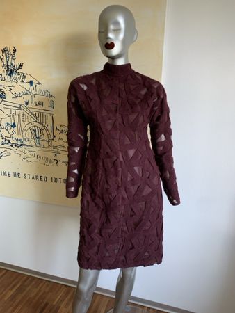 AKRIS: extravagantes Kleid mit Spitzen und Seidenfutter,  36
