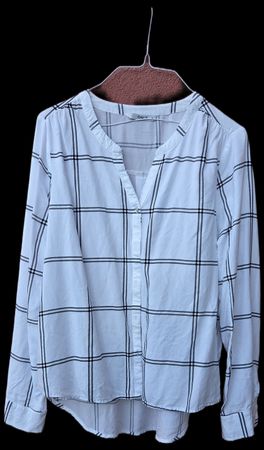 Weisse Bluse von Only mit Karomuster, Grösse 38