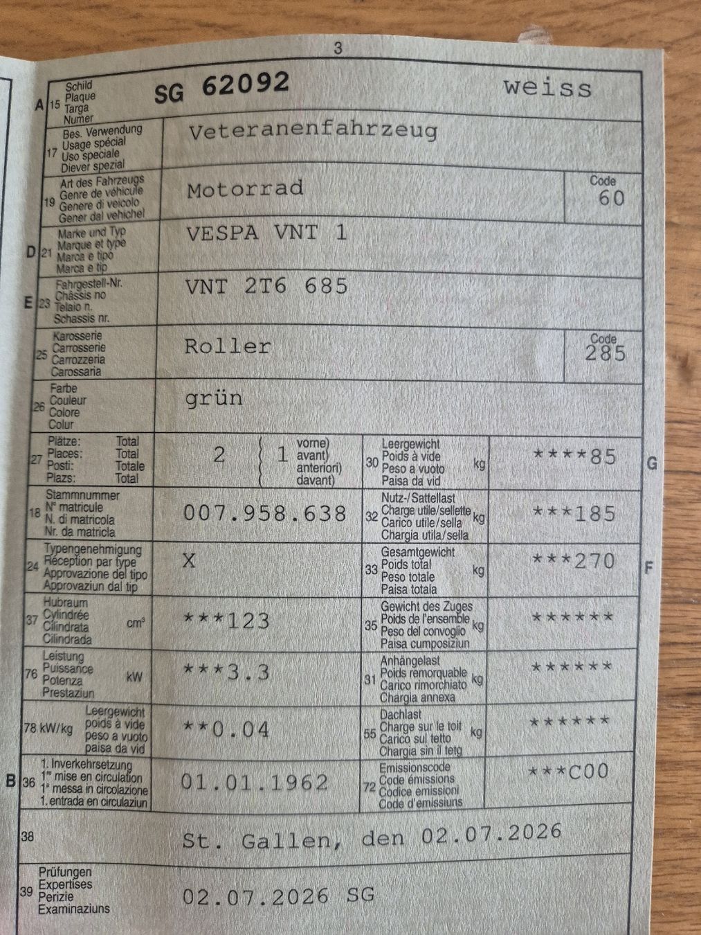 Piaggio Strasse: Vespa   1962 – Gebraucht aus Wagen von ste_7bdn 6