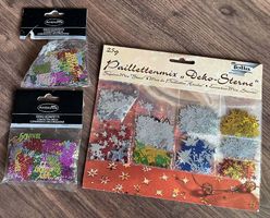 Pailletten Set Sterne und Set Geburtstag (neu)