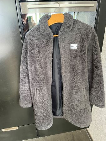Nikita Winter Teddyfell Mantel, Grau, Grösse M, Top!