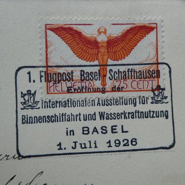 Tutti i francobolli: 1926 / 1. Flugpost BASEL - SCHAFFHAUSEN – Usato da Egliswil venduto da Trens01 1