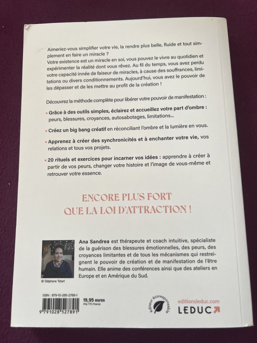 Libri: La science des miracles, Ana Sandrea - Comme neuf ! – Usato da Vérossaz venduto da Cyberbugsi 1