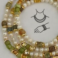 Peridot Perlen Halskette Unikat Bracelet Wickelarmband