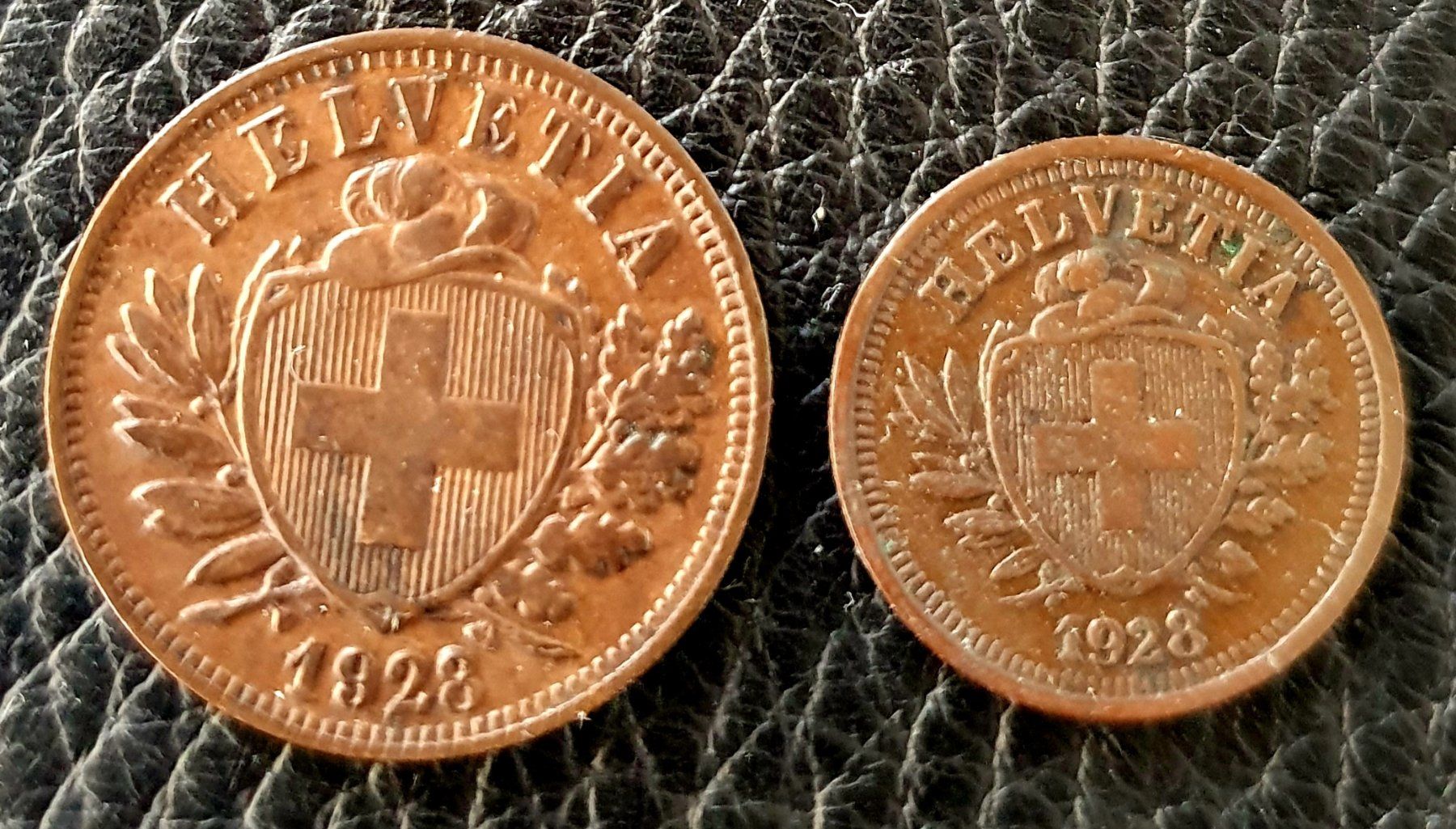 Tutti le monete: 1 + 2 Rappen 1928 – Usato da Egerkingen venduto da Acc1 1