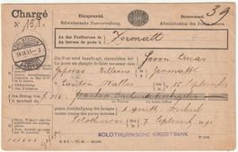 Ganzsache  EM6 Einzugsmandat von SOLOTHURN
