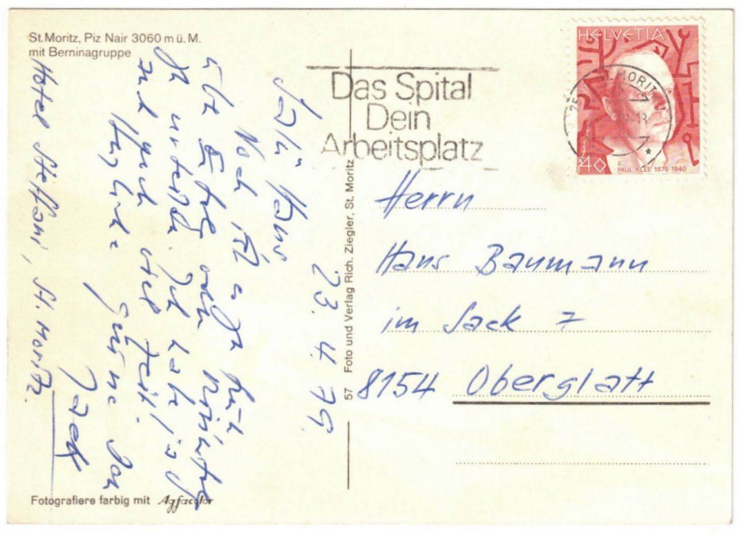 Cartoline postali: St. Moritz - Luftseilbahn Corviglia--Piz Nair – Usato da Binningen venduto da Mountainrider 1