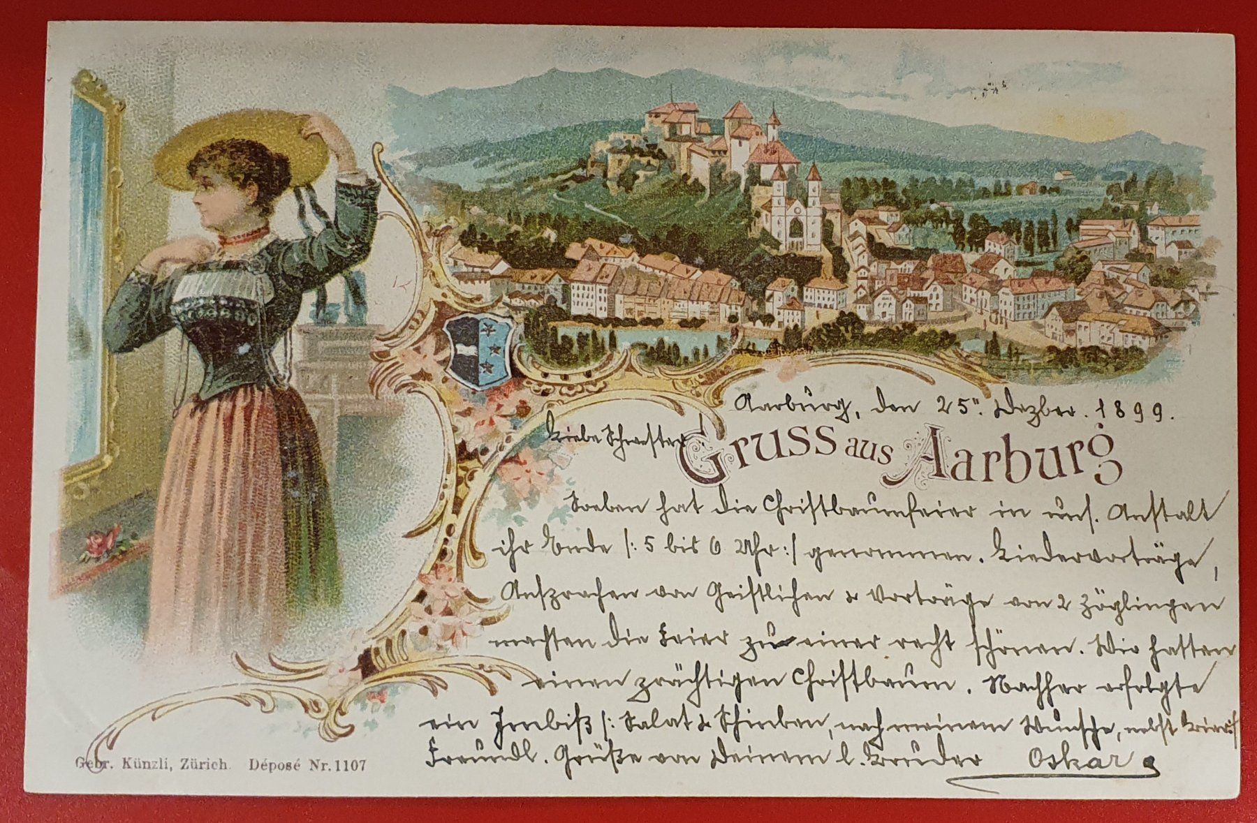 Cartoline postali: Gruss aus Aarburg 1899 – Usato da Kreuzlingen venduto da Rschweiz1