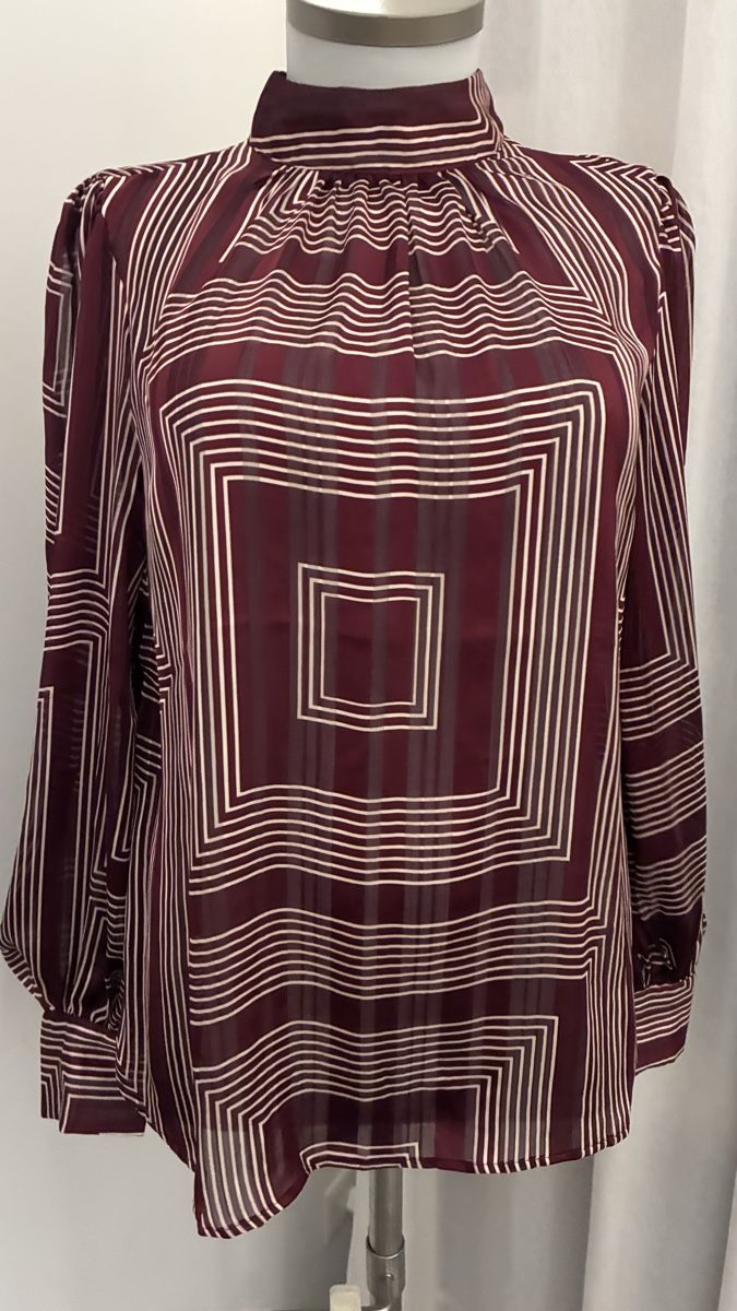 H&M Camicette: Bordeaux Bluse mit Muster, Grösse 40, Herbst Saison! – Nuovo (secondo la descrizione) da Bäretswil venduto da Viechel