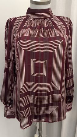 Bordeaux Bluse mit Muster, Grösse 40, Herbst Saison!