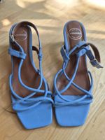 Sandales lanières 39 cuir bleu
