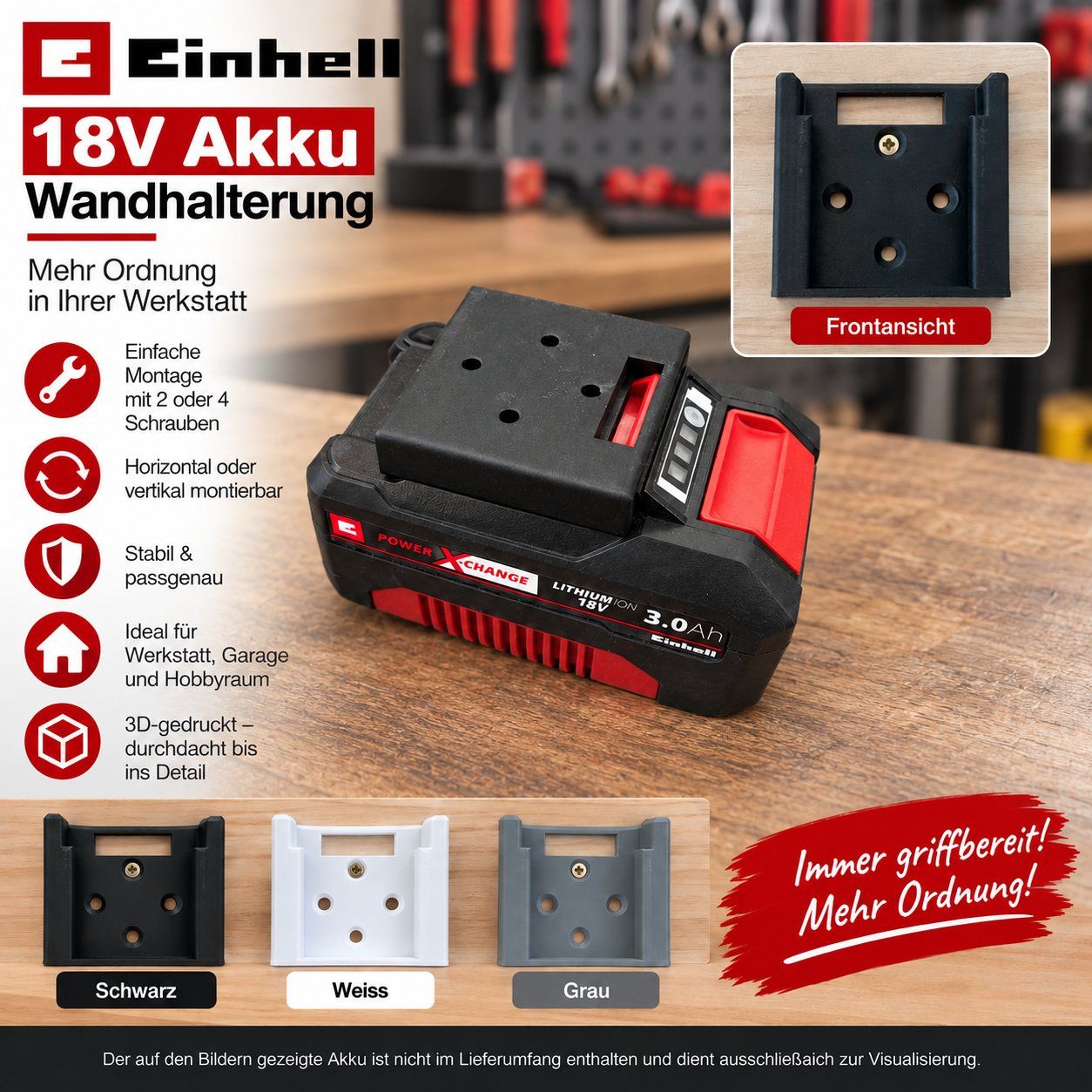 Einhell Tutti gli attrezzi: Wandhalterung für Einhell 18V Akkus – Nuovo (secondo la descrizione) da Bassersdorf venduto da reimerm88