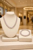 Parure Collana + Bracciale con Cuori Rosa