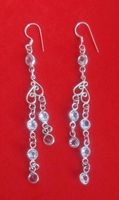 Orecchini lunghi in argento 925 con topazio