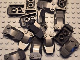 Lego 16xBogen 2x3x/3 mit 2 Noppen (47456)titan.metallic