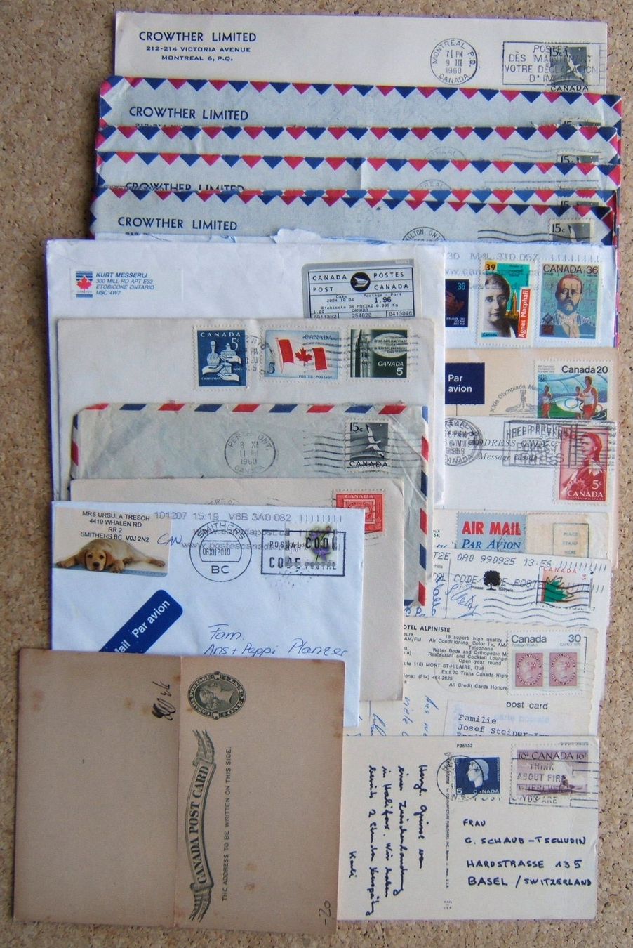 Tutti i francobolli: LOT CANADA BRIEFE / AK / PK – Usato da Brunnen venduto da Nonne04