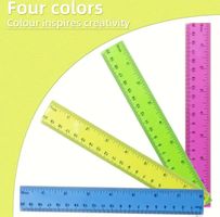 4er Set Flexible Lineale, 20cm, transparent bunt